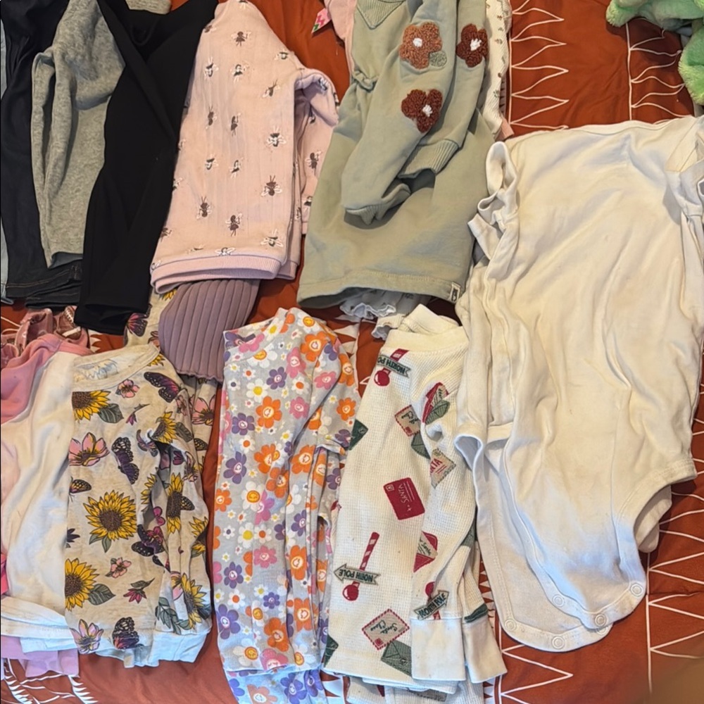 Floral and Patterned Kids Shirt Set